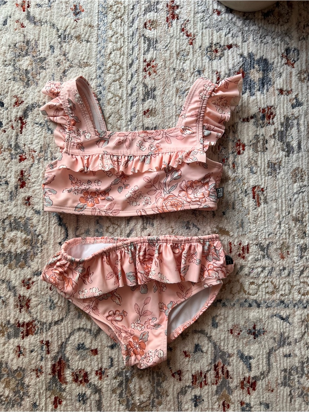 Modern Moments by Gerber two piece swimsuit bikini toddler size 3T floral ruffle